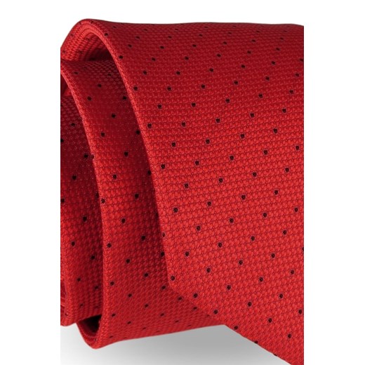 Krawat Męski Elegancki Modny klasyczny szeroki czerwony w kropki G243 Jasman ŚWIAT KOSZUL okazja