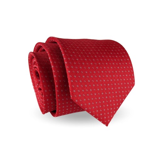 Krawat Męski Elegancki Modny klasyczny czerwony we wzorki G259 Jasman ŚWIAT KOSZUL okazja