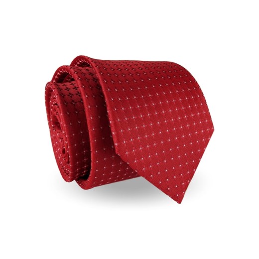 Krawat Męski Elegancki Modny klasyczny czerwony we wzorki G263 Jasman okazja ŚWIAT KOSZUL