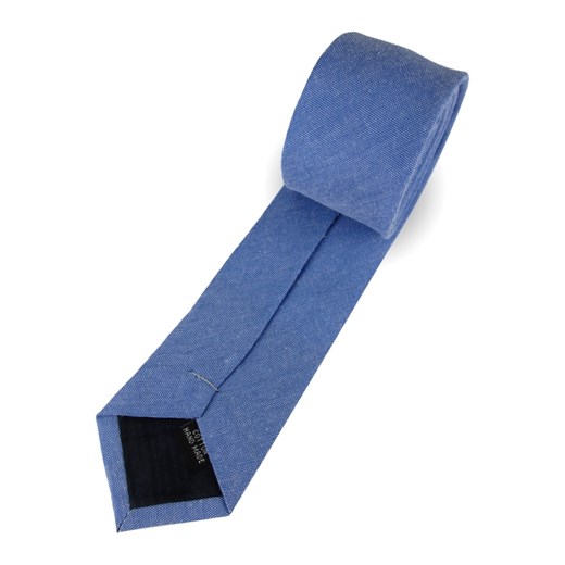 Krawat Męski Elegancki Modny Śledź wąski błękitny melanż Bawełniany G279 wyprzedaż ŚWIAT KOSZUL