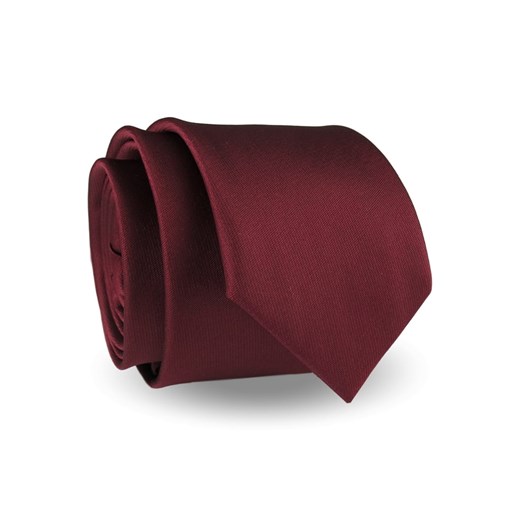 Krawat Męski Elegancki Modny Śledź wąski gładki ciemny bordowy burgundowy G301 promocja ŚWIAT KOSZUL