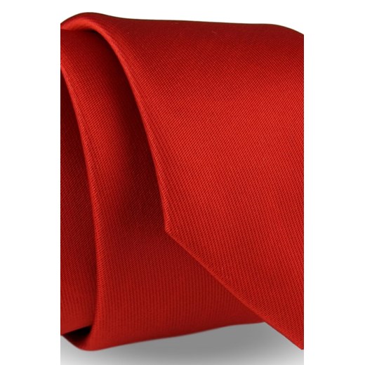 Krawat Męski Elegancki Modny Śledź wąski gładki czerwony makowy G303 wyprzedaż ŚWIAT KOSZUL