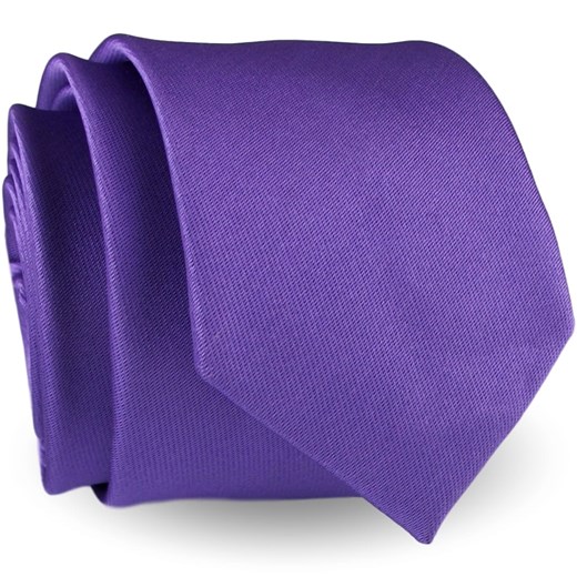 Krawat Męski Elegancki Modny Klasyczny szeroki gładki jasny fiolet wrzosowy liliowy G310 promocja ŚWIAT KOSZUL