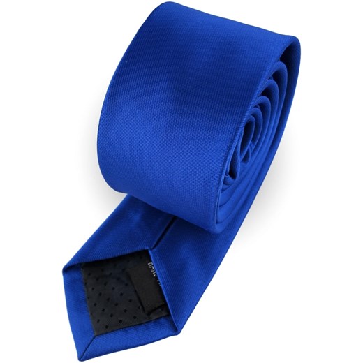 Krawat Męski Elegancki Modny Klasyczny szeroki gładki niebieski chabrowy szafirowy  G316 promocyjna cena ŚWIAT KOSZUL