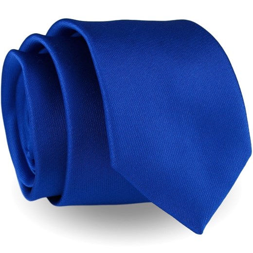 Krawat Męski Elegancki Modny Klasyczny szeroki gładki niebieski chabrowy szafirowy  G316 okazyjna cena ŚWIAT KOSZUL