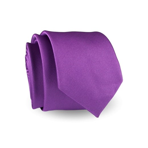 Krawat Męski Elegancki Modny Klasyczny szeroki gładki fioletowy z połyskiem G414 Dunpillo ŚWIAT KOSZUL okazyjna cena