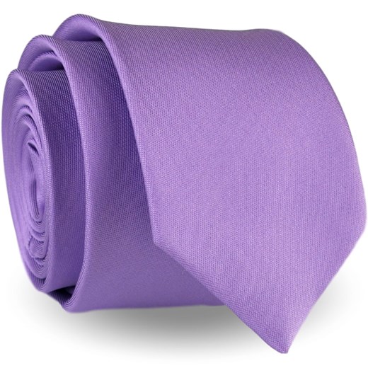 Krawat Męski Elegancki Modny Klasyczny szeroki gładki fioletowy z połyskiem G423 Dunpillo promocja ŚWIAT KOSZUL