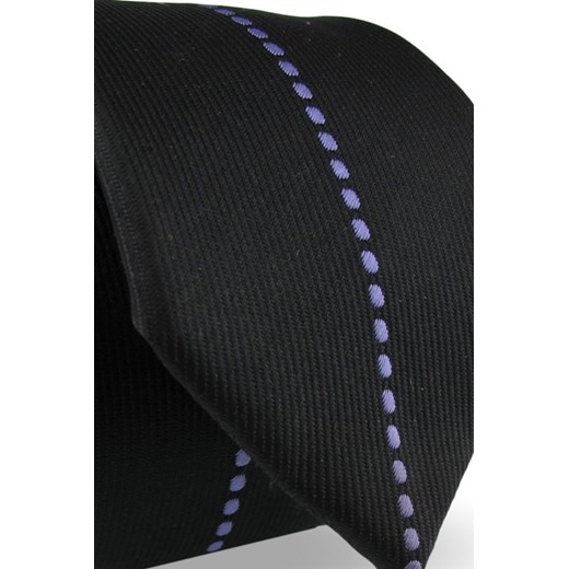 Krawat Męski Elegancki Modny Śledź wąski czarny w fioletowe wzorki z połyskiem G500 Dunpillo promocja ŚWIAT KOSZUL