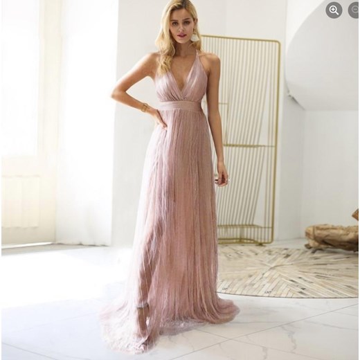 Sukienka maxi z tiulem różowa Miandmolly L MIANDMOLLY promocja