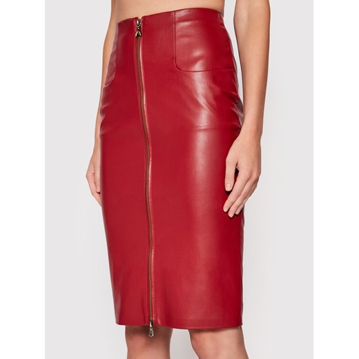 Patrizia Pepe Spódnica z imitacji skóry 8L0413/A1DZ-R727 Bordowy Slim Fit Patrizia Pepe 38 MODIVO