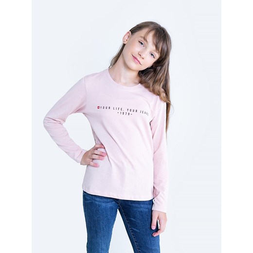 Bluzka dziewczęca longsleeve różowa Brina 600 ze sklepu Big Star w kategorii Bluzki dziewczęce - zdjęcie 119489910
