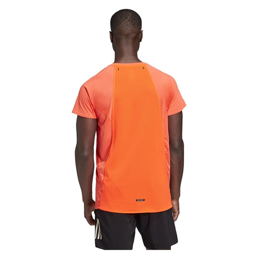 T-shirt męski Adidas pomarańczowa z krótkimi rękawami z elastanu 