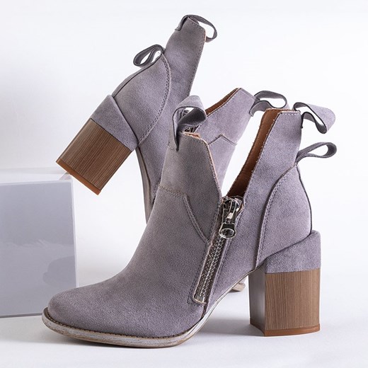 Botki Royalfashion.pl eleganckie szare