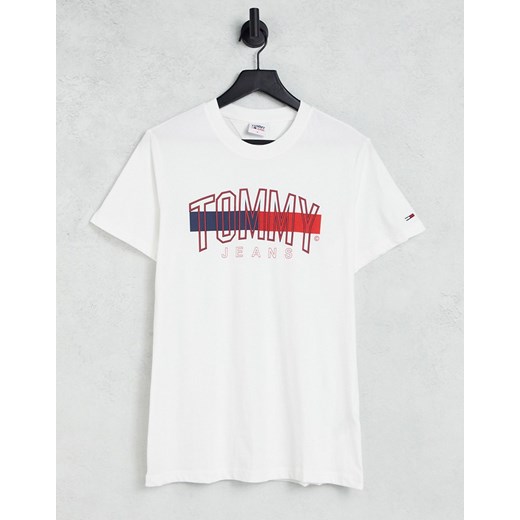 Tommy Jeans – Biały T-shirt z logo w stylu uczelnianym Tommy Jeans 2XL Asos Poland