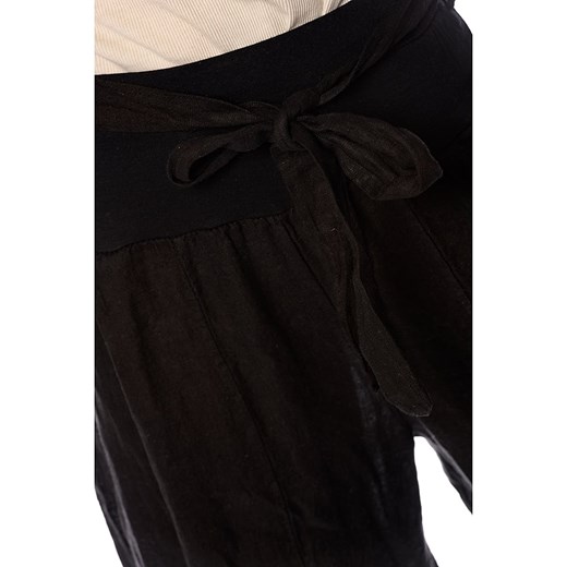 Lniane spodnie "Groseille" w kolorze czarnym La Fabrique Du Lin XL okazja Limango Polska