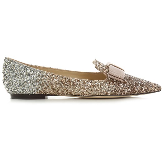 Jimmy Choo Baleriny Buty Balerinki dla Kobiet, srebrny, Skóra brokatowa, 2021, 35 36 36.5 37.5 38 38.5 39 Jimmy Choo 35 RAFFAELLO NETWORK