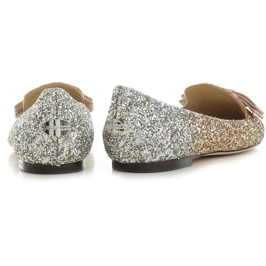 Jimmy Choo Baleriny Buty Balerinki dla Kobiet, srebrny, Skóra brokatowa, 2021, 35 36 36.5 37.5 38 38.5 39 Jimmy Choo 37.5 RAFFAELLO NETWORK