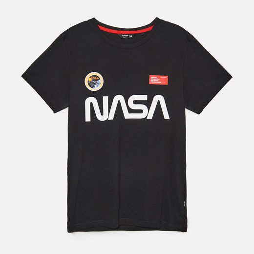 Cropp - Koszulka z nadrukiem NASA - Czarny Cropp L okazja Cropp