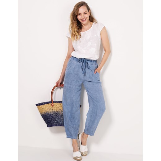 UNISONO Spodnie z szerokimi nogawkami - 147-D572 JEANS Unisono S promocja Unisono