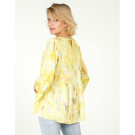 Żółta bluzka damska Unisono z długim rękawem wiosenna 