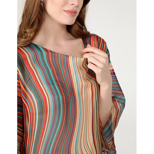 UNISONO Wzorzysta bluzka z jedwabiem - 46929D MULTI Unisono S wyprzedaż Unisono