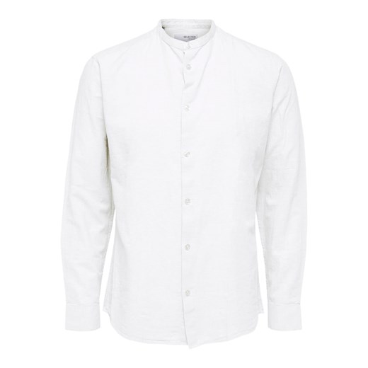 Koszula męska Selected Homme elegancka biała z długim rękawem ze stójką 