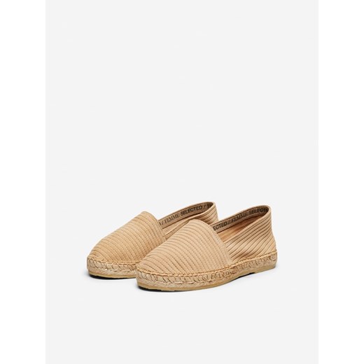 Skórzane espadryle "Ellen" w kolorze beżowym Selected Femme 38 Limango Polska wyprzedaż