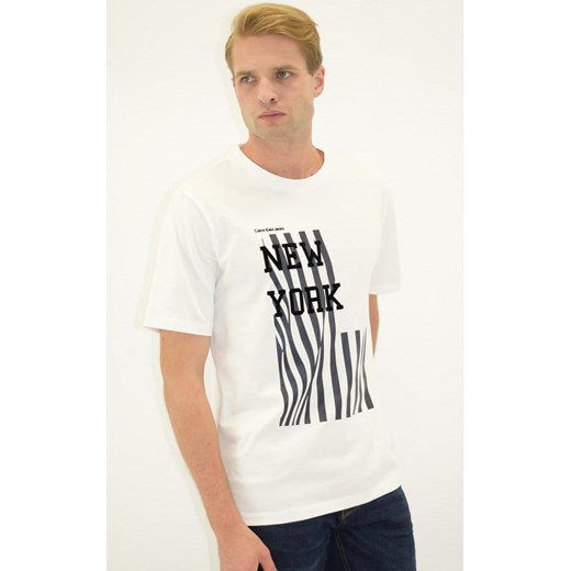 t-shirt męski j30j306895 calvin klein jeans biały ze sklepu Royal Shop w kategorii T-shirty męskie - zdjęcie 119740320