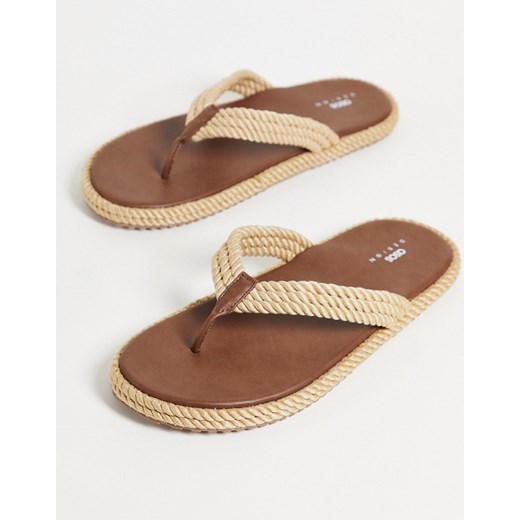 ASOS DESIGN – Japonki ze sznurka w kolorze naturalnym-Neutralnie 44.5 Asos Poland