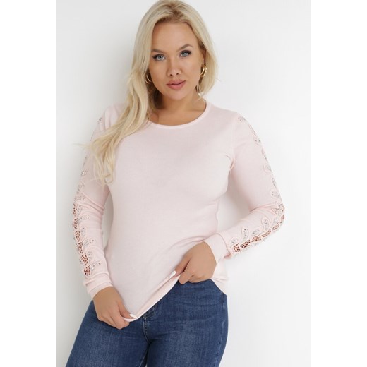 Różowy sweter damski Born2be 