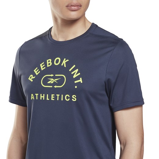 T-shirt męski Reebok z napisem sportowy z krótkimi rękawami 