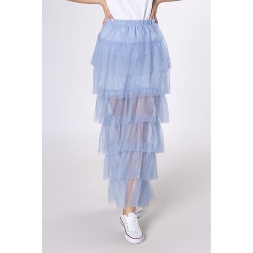 Niebieska spódnica Marconifashion z tiulu midi