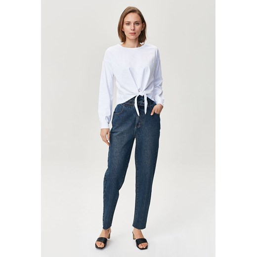 Granatowe jeansy damskie Femestage casual