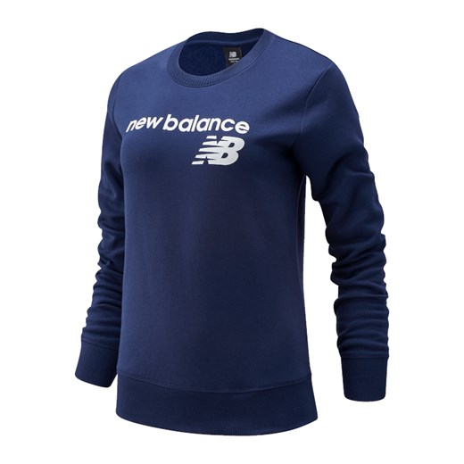Niebieska bluza damska New Balance z napisami sportowa 
