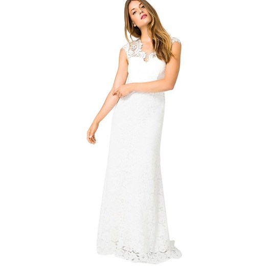 Sukienka Ivy & Oak z dekoltem w serek maxi biała bez rękawów elegancka 