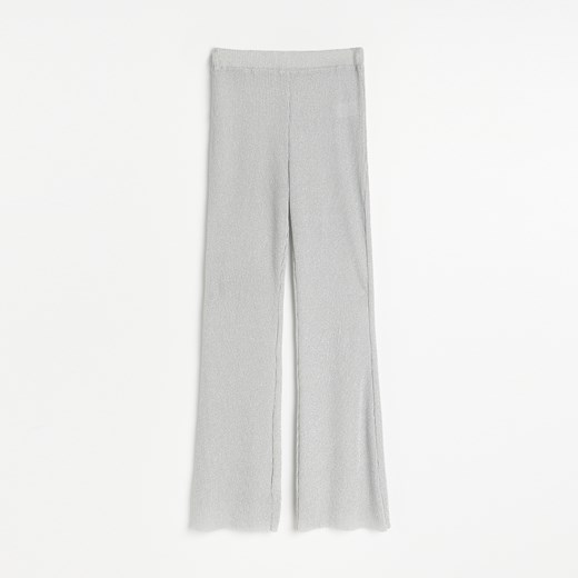 Reserved - Spodnie z plisowanej dzianiny - Srebrny Reserved S okazyjna cena Reserved