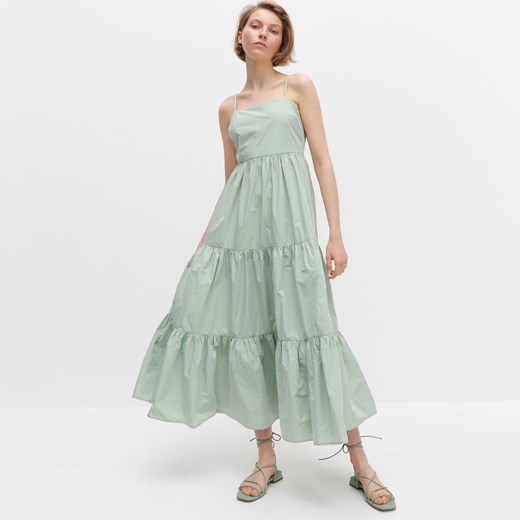 Reserved - Gładka sukienka midi - Zielony Reserved XS promocja Reserved