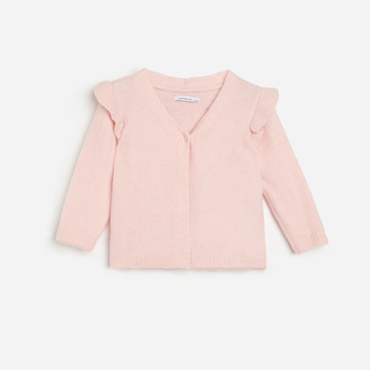Reserved - Sweter z falbaną przy rękawach - Różowy Reserved 104 okazyjna cena Reserved