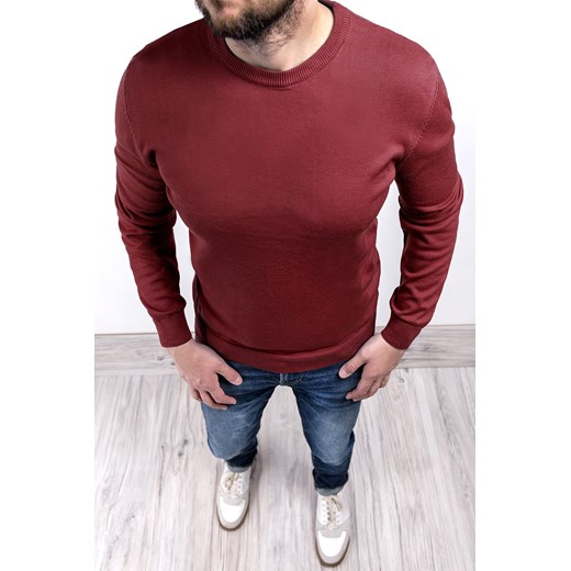 Sweter męski 2300 - czerwony ze sklepu Risardi w kategorii Swetry męskie - zdjęcie 120078714