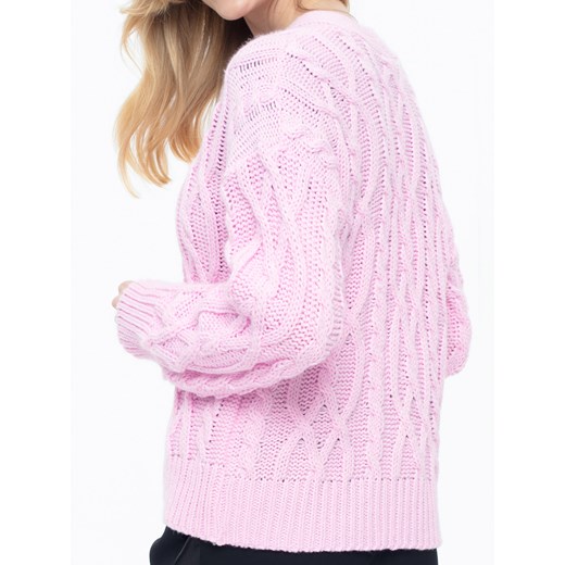Rozpinany sweter z warkoczowym splotem L'AF Madena 40 Eye For Fashion