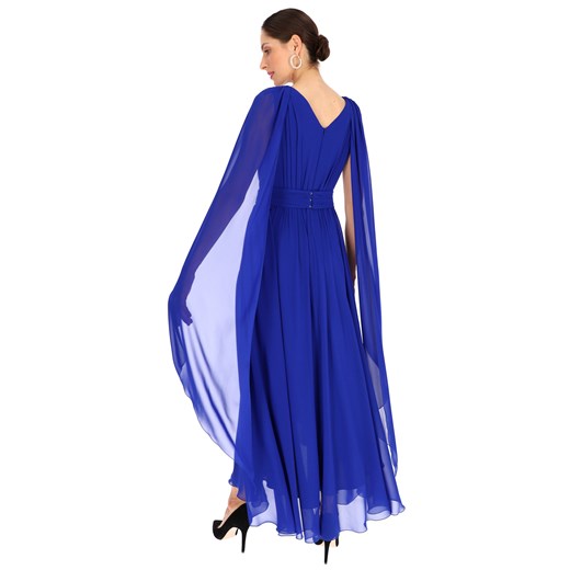 Sukienka L'AF trapezowa bez rękawów niebieska z tkaniny luźna na co dzień 