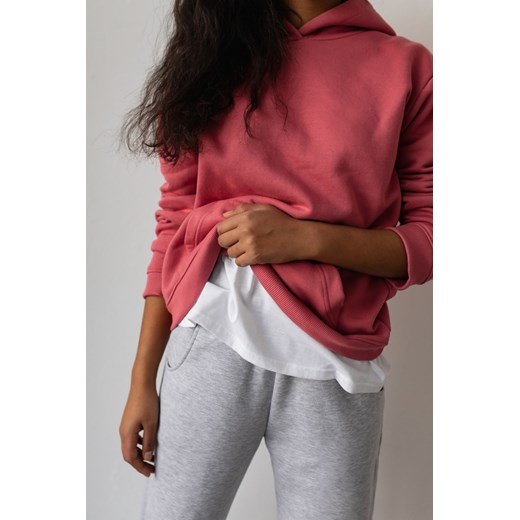 Bluza z kapturem MALINOWA - BASIC BY MARSALA UNI Marsala