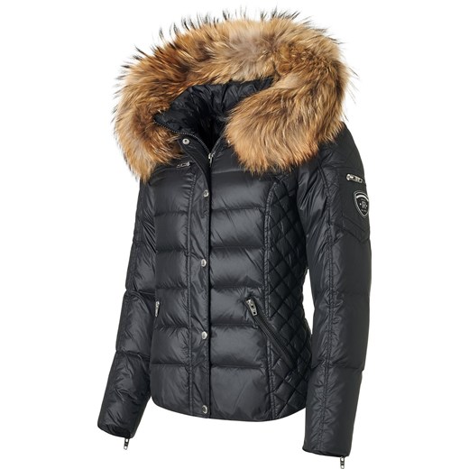ROCKANDBLUE ZORA 60 cm - Krótka, ciepła kurtka puchowa na zimę w kolorze czarnym z kołnierzem z jenota Rockandblue 46 cordon.pl