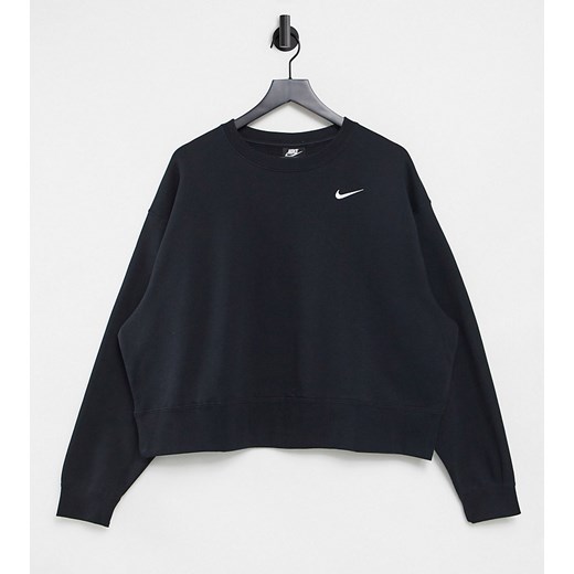 Nike Plus – Czarna bluza oversize o kroju pudełkowym z małym logo Swoosh-Czarny Nike XL Asos Poland