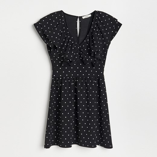 Reserved - Dzianinowa sukienka mini - Czarny Reserved XS wyprzedaż Reserved