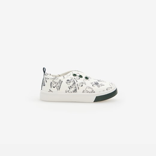 Reserved - Bawełniane trampki slip on Snoopy - Kremowy Reserved 26 wyprzedaż Reserved