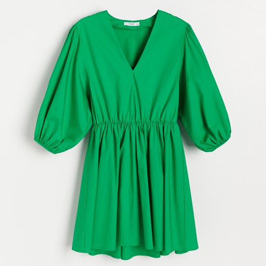 Reserved - Sukienka z bawełny organicznej - Zielony Reserved 40 Reserved okazja