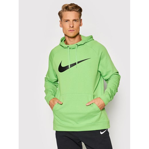 Bluza męska Nike z napisami zielona zimowa 