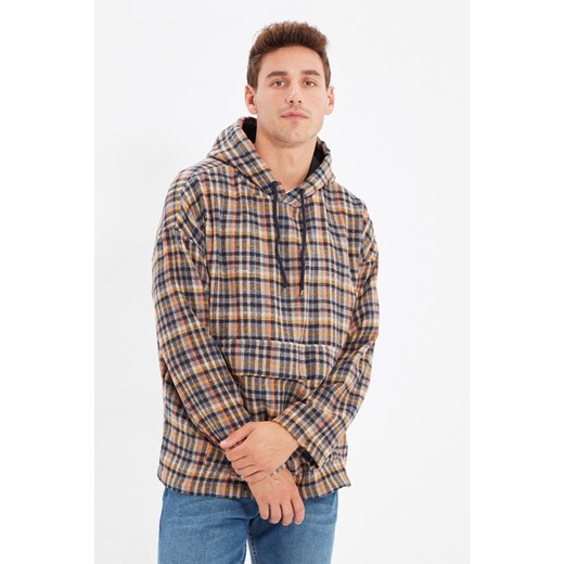 Trendyol Multi Color Mens Hooded Long Sleeve Single Cap Pocket Lumberjack Plaid Overshirt Shirt Trendyol S Factcool