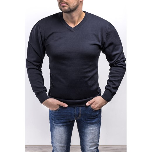 Sweter męski 2200 - kobaltowy ze sklepu Risardi w kategorii Swetry męskie - zdjęcie 120320242